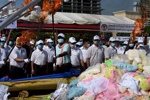 Các nước Đông Nam Á tổ chức tiêu hủy hàng chục tấn ma túy
