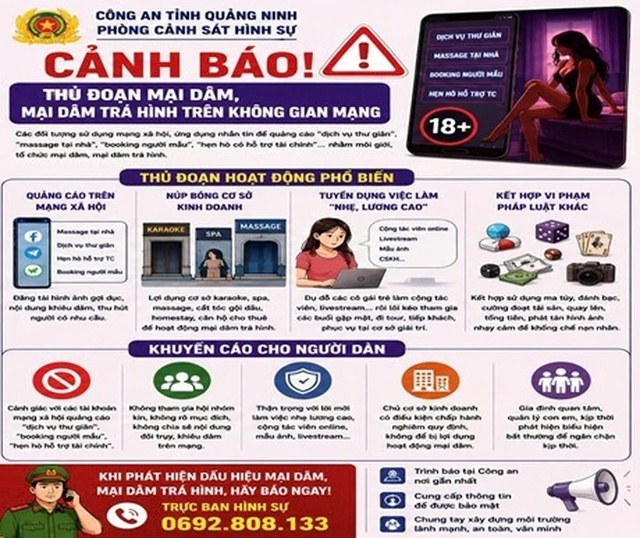 Cảnh báo thủ đoạn môi giới mại dâm núp bóng quảng cáo trên mạng xã hội- Ảnh 1.