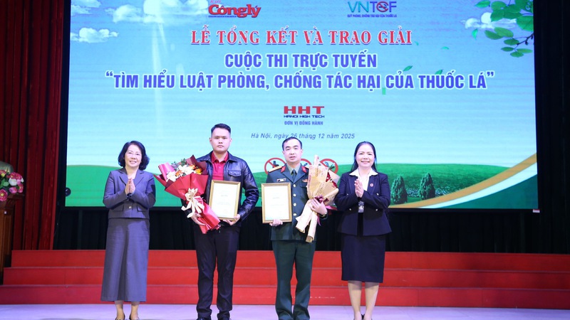 Tổng kết và trao giải cuộc thi trực tuyến ‘Tìm hiểu Luật Phòng, chống tác hại của thuốc lá’